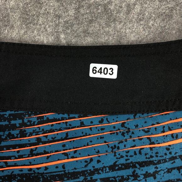 Nike Mens Board Shorts 36 Blue Orange Striped Drawstring Closure Swim Trunks - Picture 12 of 12